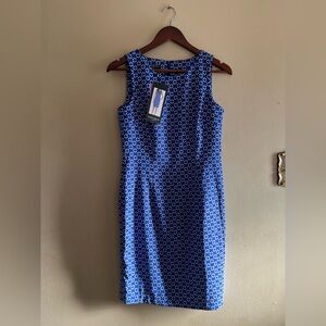Mario Serrani Navy Patterned Midi Dress